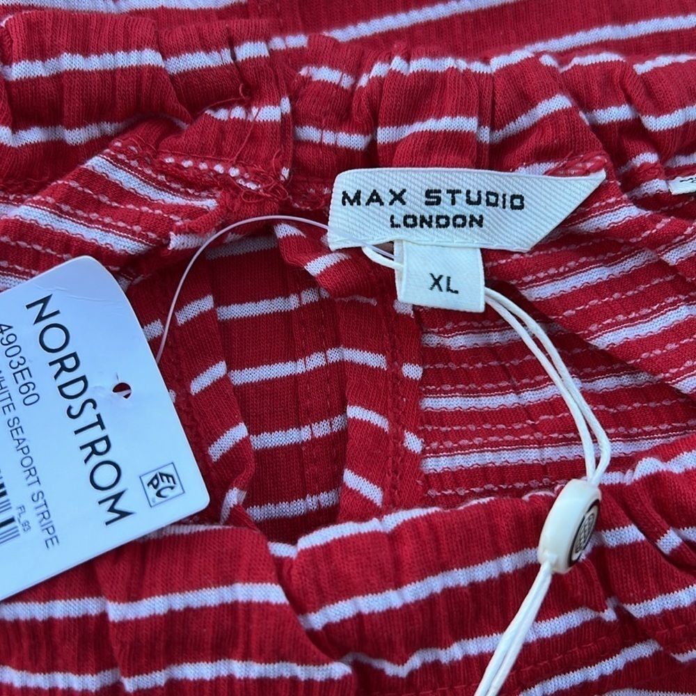 MAX STUDIO Swingy Summer Stripe Knit Dress Pockets::RED WHITE SEAPORT STRIPE:: - Picture 8 of 8